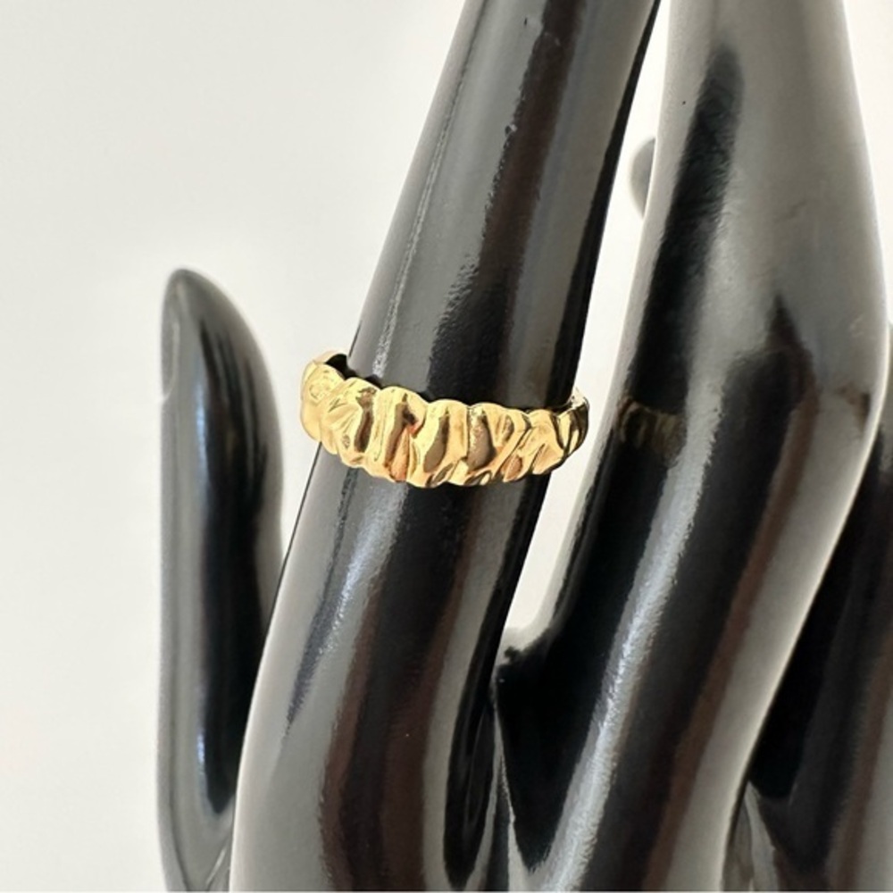 Gold Plated Textured Ring